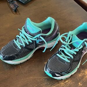 ASICS Women's Running Shoes - Black with Teal and Purple Accents